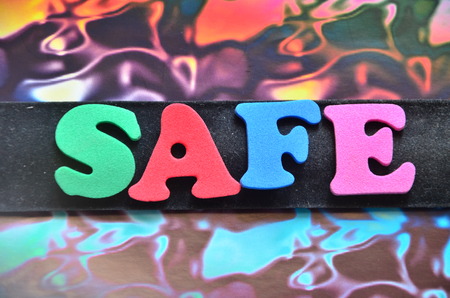 word safe on an abstract backgroundの写真素材