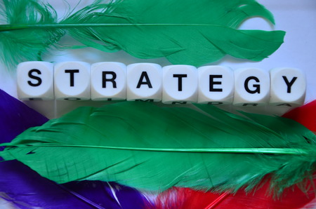 word strategy on an abstract backgroundの写真素材