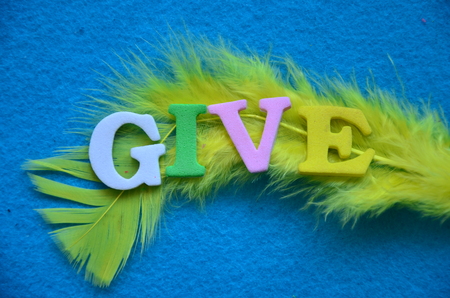 word give on an abstract backgroundの写真素材