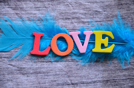 Word love on an abstract backgroundの写真素材