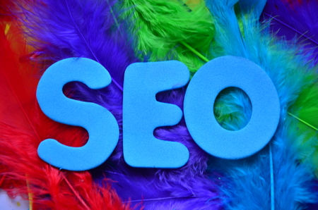 word seo on an abstract backgroundの写真素材