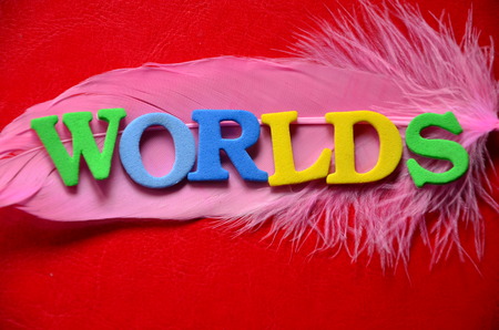 word worlds on an abstract backgroundの写真素材