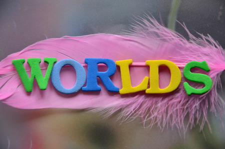 word worlds on an abstract backgroundの写真素材