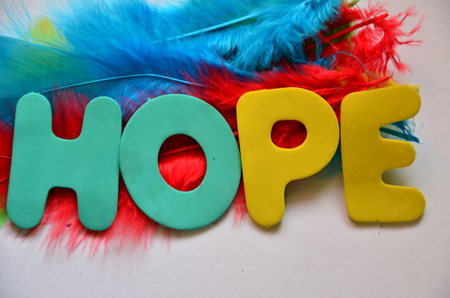 word hope on an abstract backgroundの写真素材