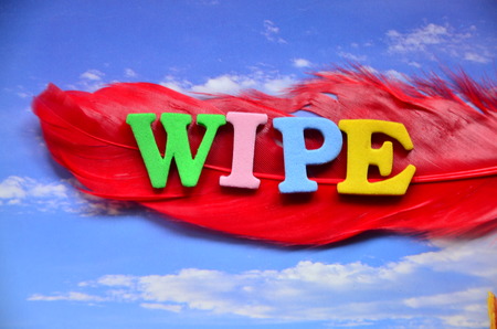 word wipe on an abstract backgroundの写真素材