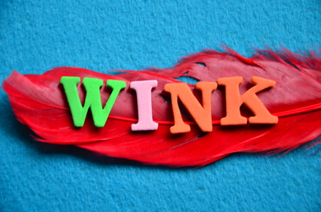 word wink on an abstract background