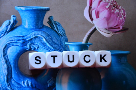 word stuck on an abstract backgroundの写真素材