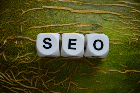 word seo on an abstract background