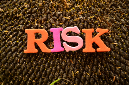 word risk on an abstract background