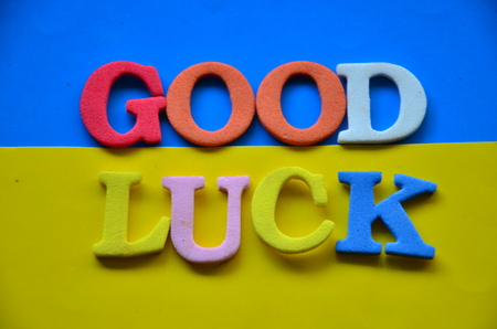 word good luck on an abstract backgroundの写真素材