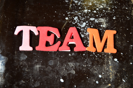 word team on an abstract backgroundの写真素材