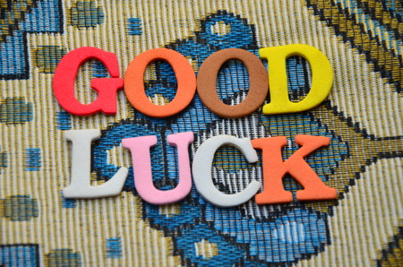 word good luck on an abstract backgroundの写真素材