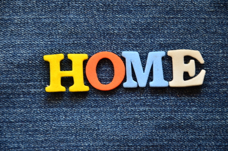 word home on an abstract bbackgroundの写真素材