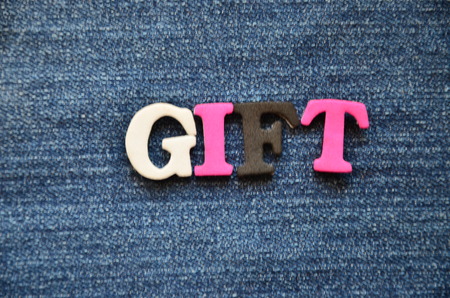 word gift on an abstract background