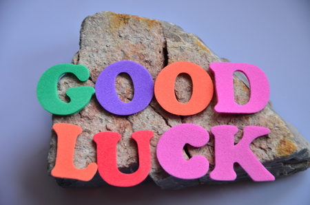 word good luck on an abstract backgroundの写真素材