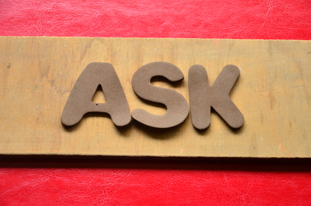 Word ask on an abstract backgroundの写真素材