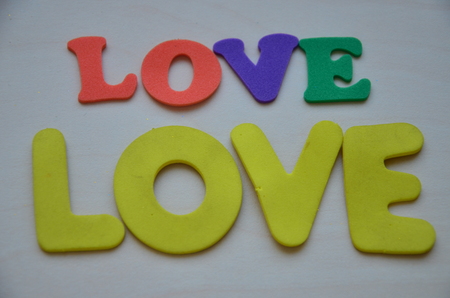 word love on an abstract backgroundの写真素材