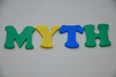 word myth on an abstract backgroundの写真素材