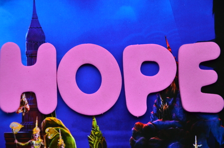 Word hope on an abstract background