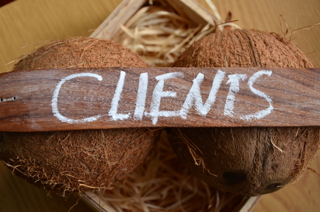 word clients on an abstract backgroundの写真素材