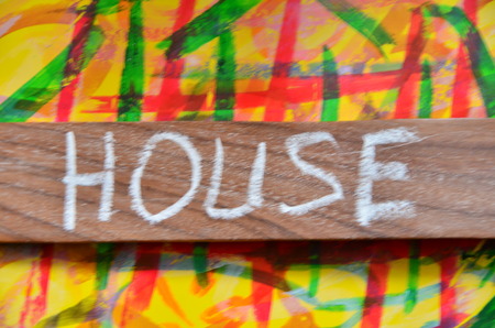 word house on an abstract backgroundの写真素材