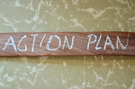 word action plan on an abstract backgroundの写真素材