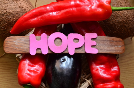 Word HOPE on an abstract background