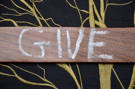 word give on an abstract backgroundの写真素材