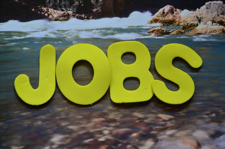 word jobs on an abstract backgroundの写真素材