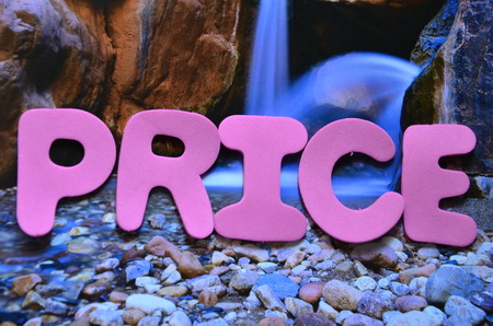word price on an abstract backgroundの写真素材