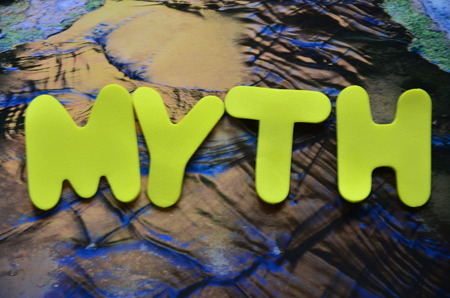 word myth on an abstrac backgroundの写真素材