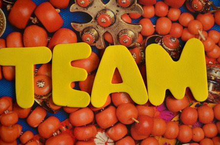 word team on an abstract background