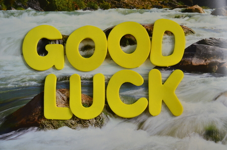 word mgood luck on an abstract backgroundの写真素材