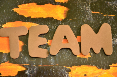 word team on an abstract backgroundの写真素材
