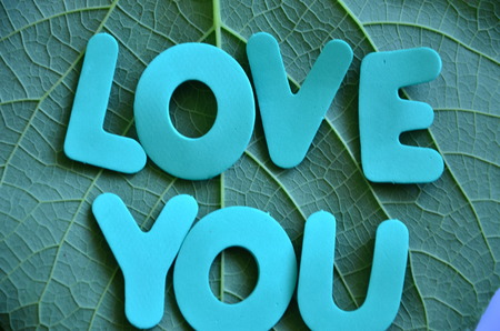 word love you on an abstract backgroundの写真素材