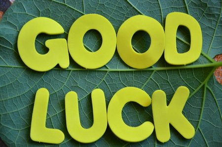 word good luck on an abstract backgroundの写真素材