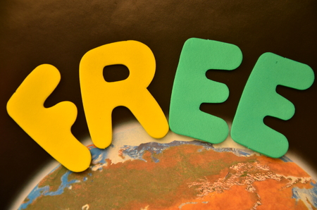 word free on an abstract backgroundの写真素材