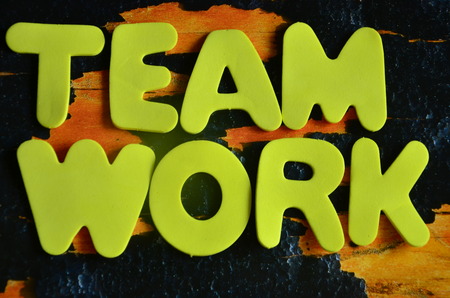 word team work on an abstract background