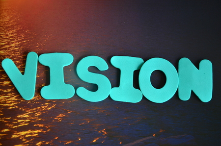 word vision on an abstract background