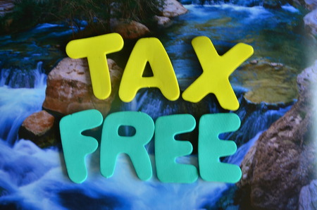 word tax free on an abstract background