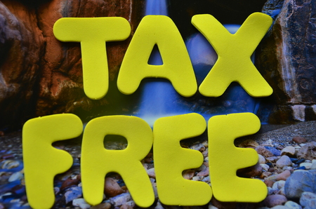 word tax free on an abstract backgroundの写真素材