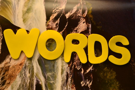 Word words on an abstract background