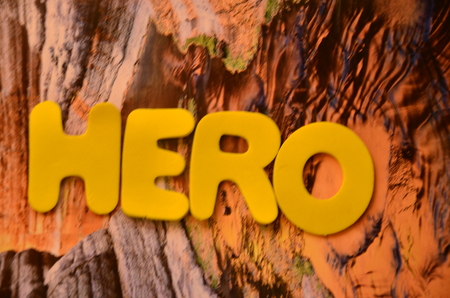 word hero on an abstract backgroundの写真素材