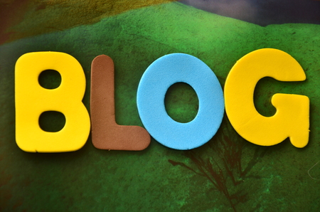 word blog on an abstract backgroundの写真素材