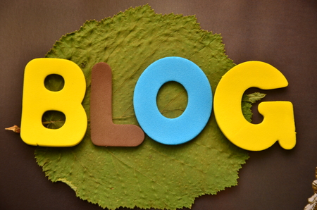 word blog on an abstract backgroundの写真素材