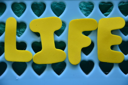 word life like with blue background.の写真素材