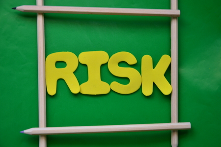 WORD RISK with green backgroundの写真素材