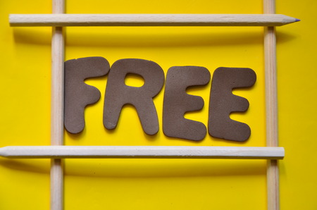 WORD FREE with yellow backgroundの写真素材