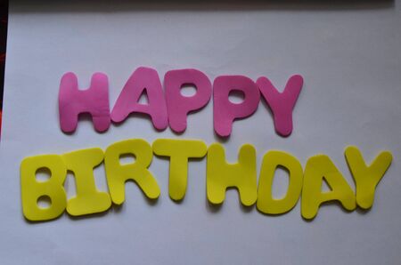 WORD HAPPY BIRTHDAYの写真素材