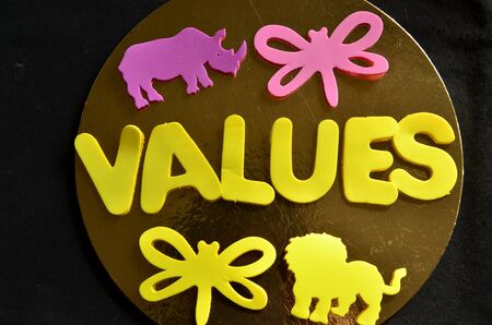 Values word background.
